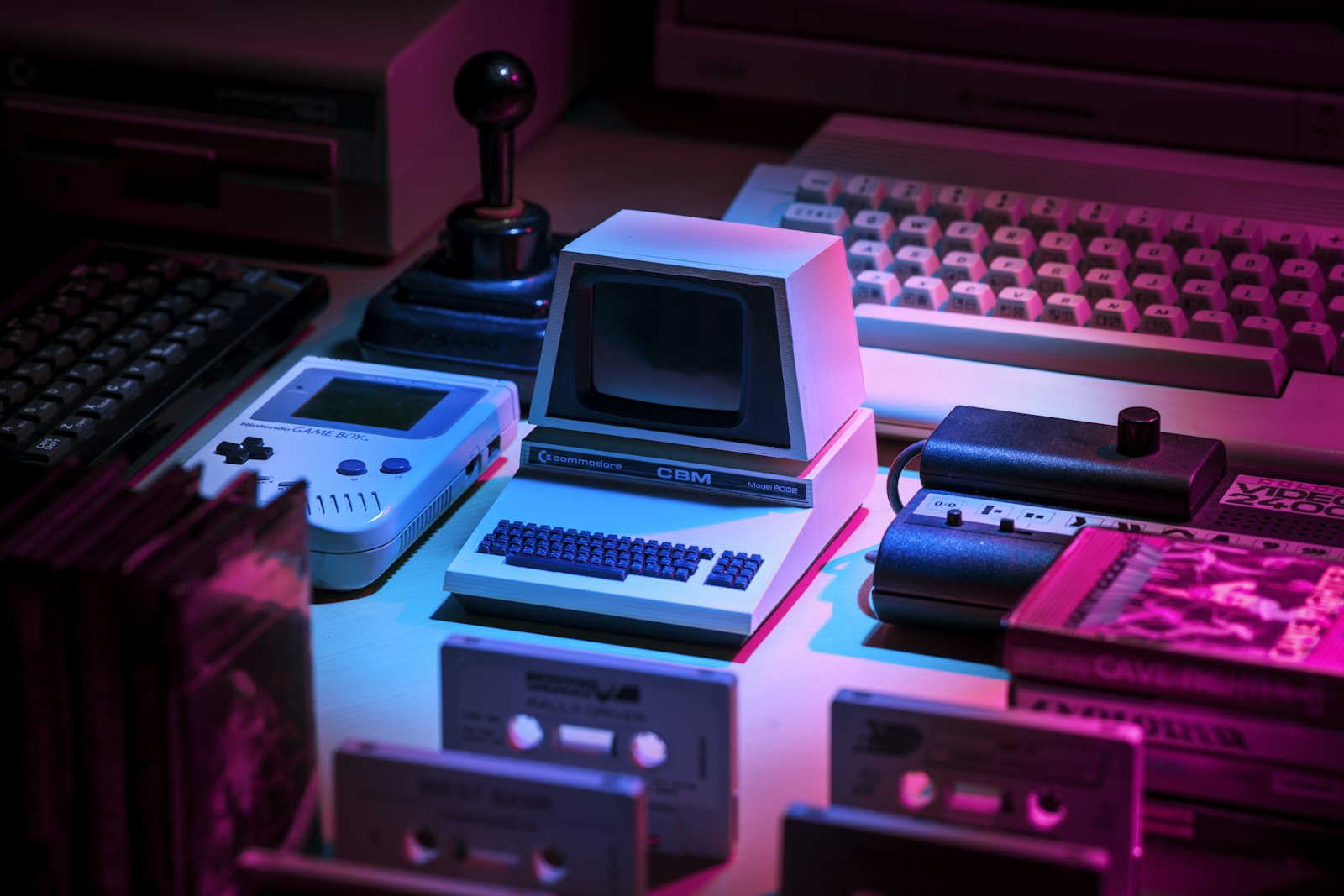 Retro audio equipment and a small speaker unit in warm lighting